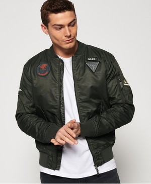 Superdry Limited Edition Flight Bomber Férfi Kabát Zöld | KHMOC4507